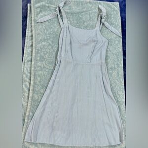 SO Light Blue and White Striped Midi Dress